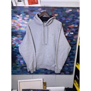 Champion Authentic Mens Heather Gray Pullover Hoodie Sweatshirt XL Black Lining